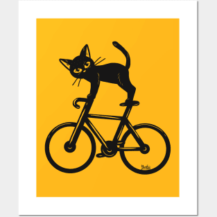 Cat loves a bike Posters and Art